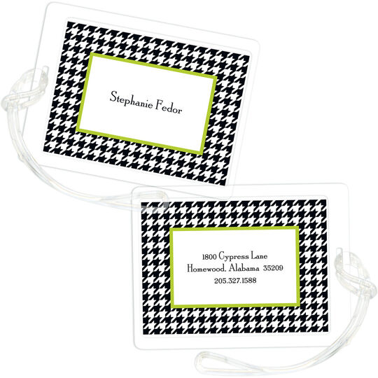 Houndstooth Luggage Tags